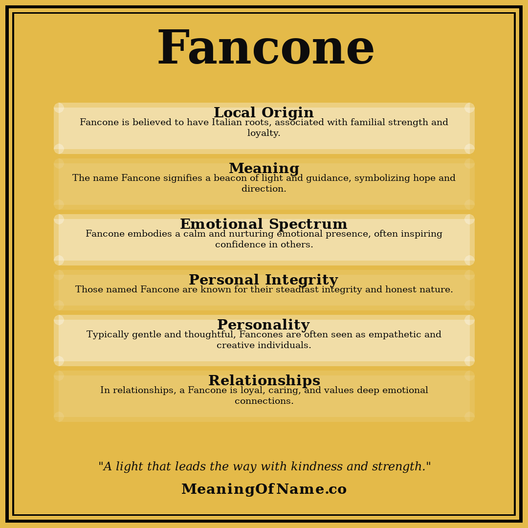 Fancone name meaning poster
