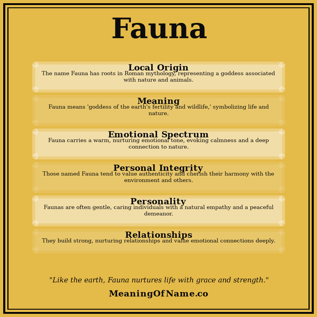 Fauna name meaning poster
