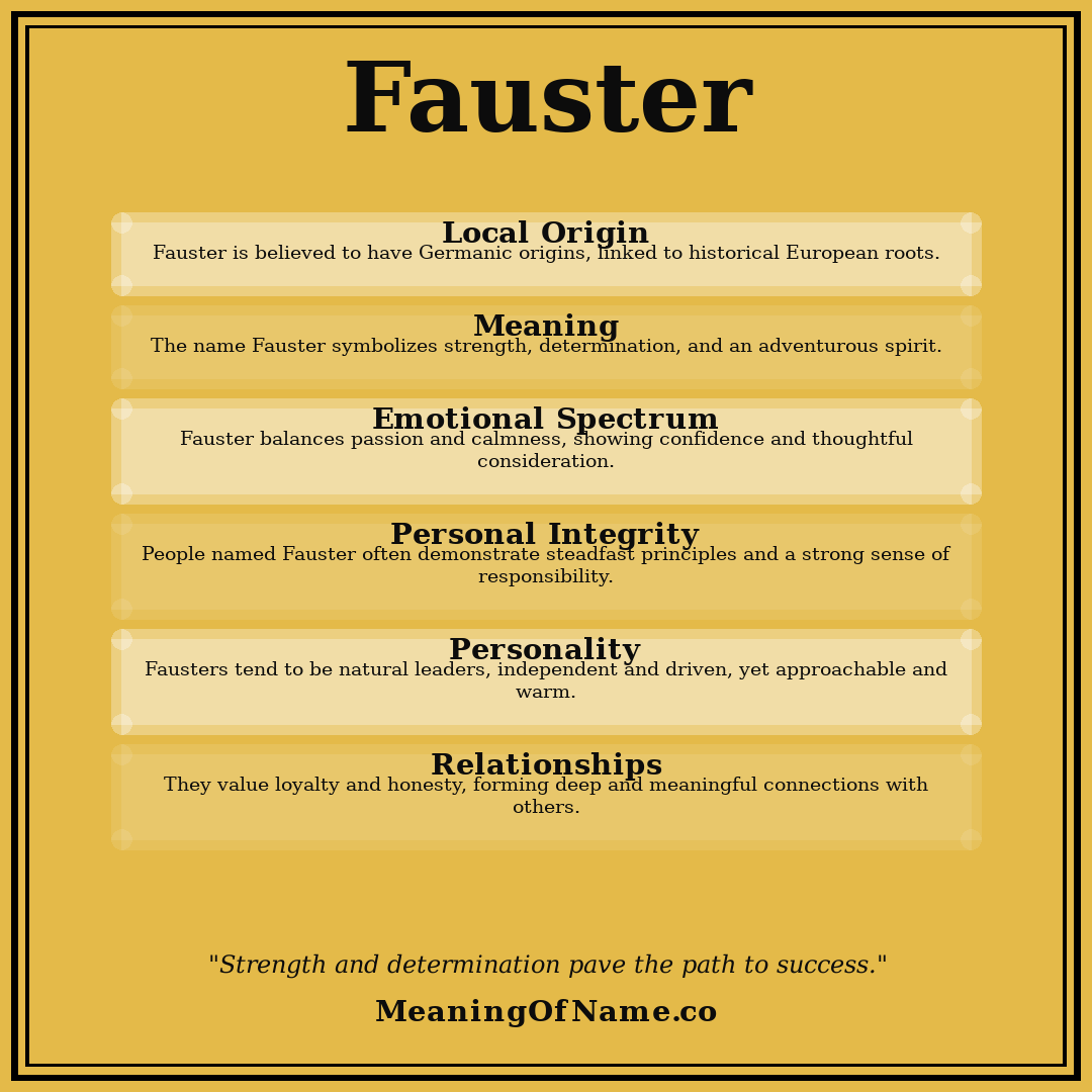 Fauster name meaning poster