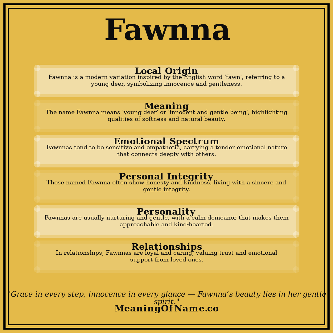Fawnna name meaning poster