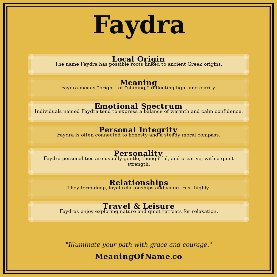 Faydra name meaning poster