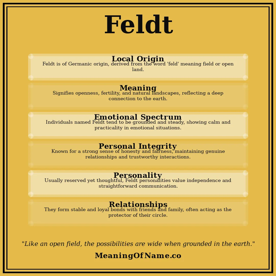 Feldt name meaning poster