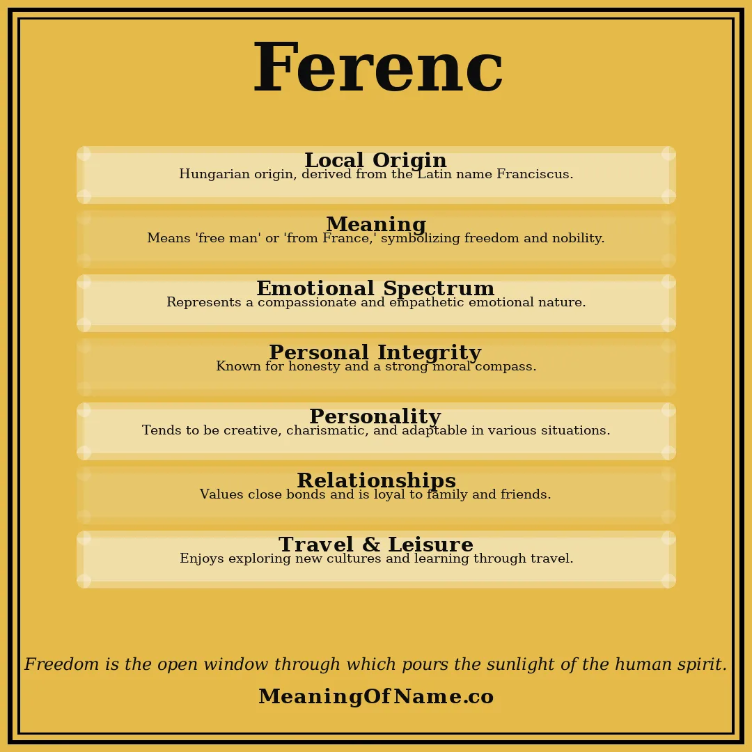 Ferenc name meaning poster