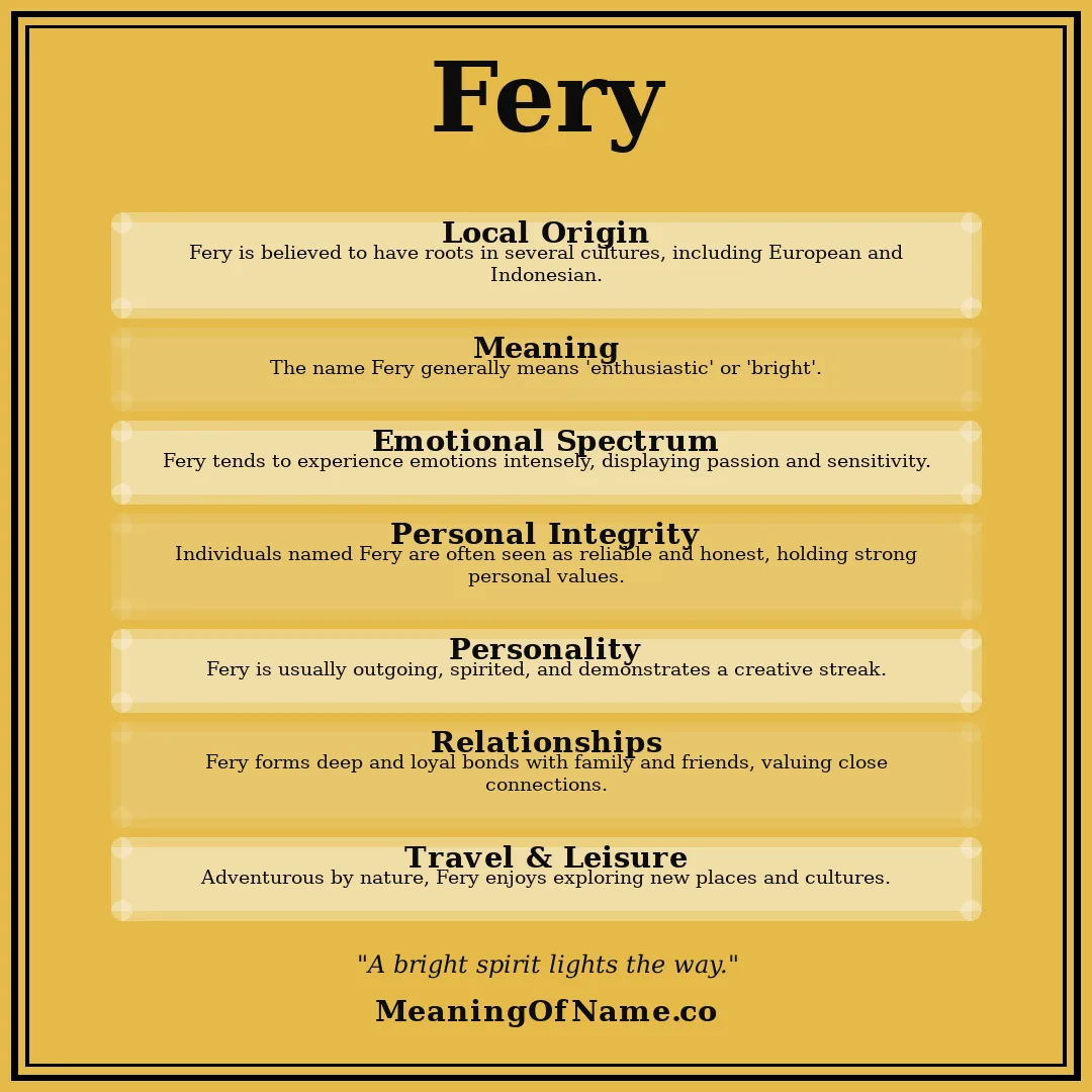 Fery name meaning poster