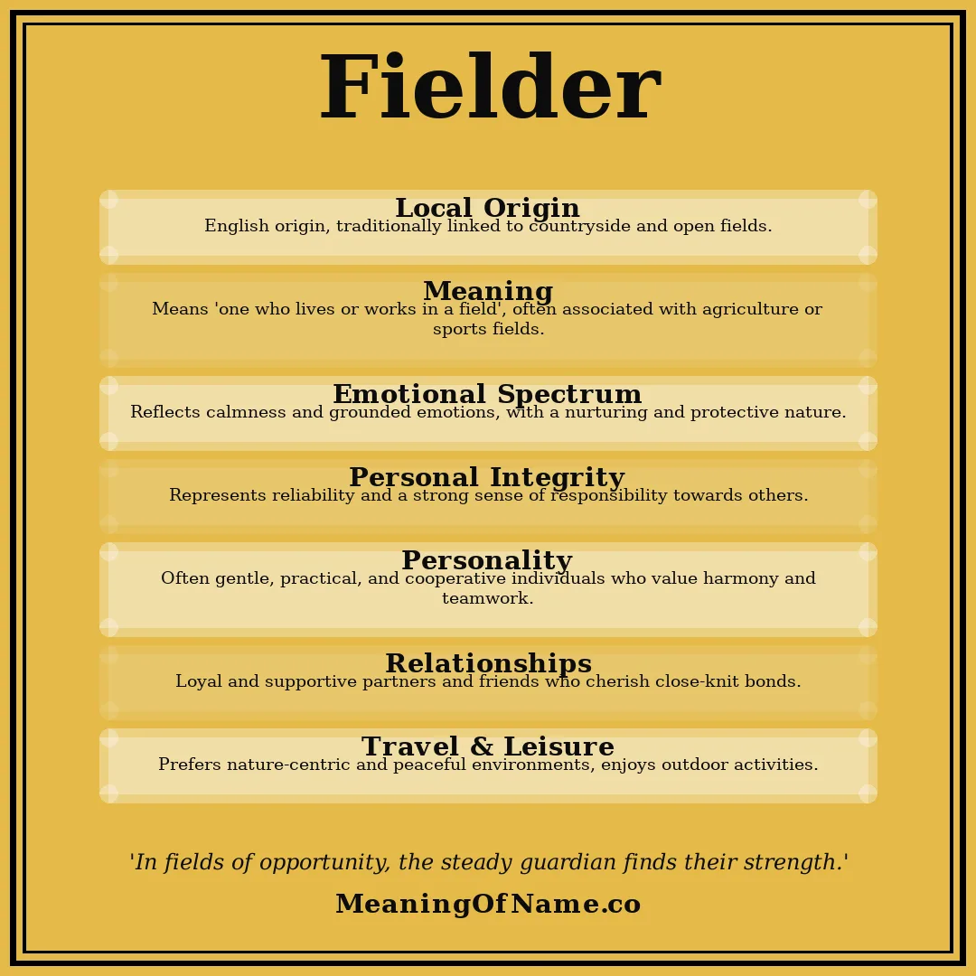 Fielder name meaning poster