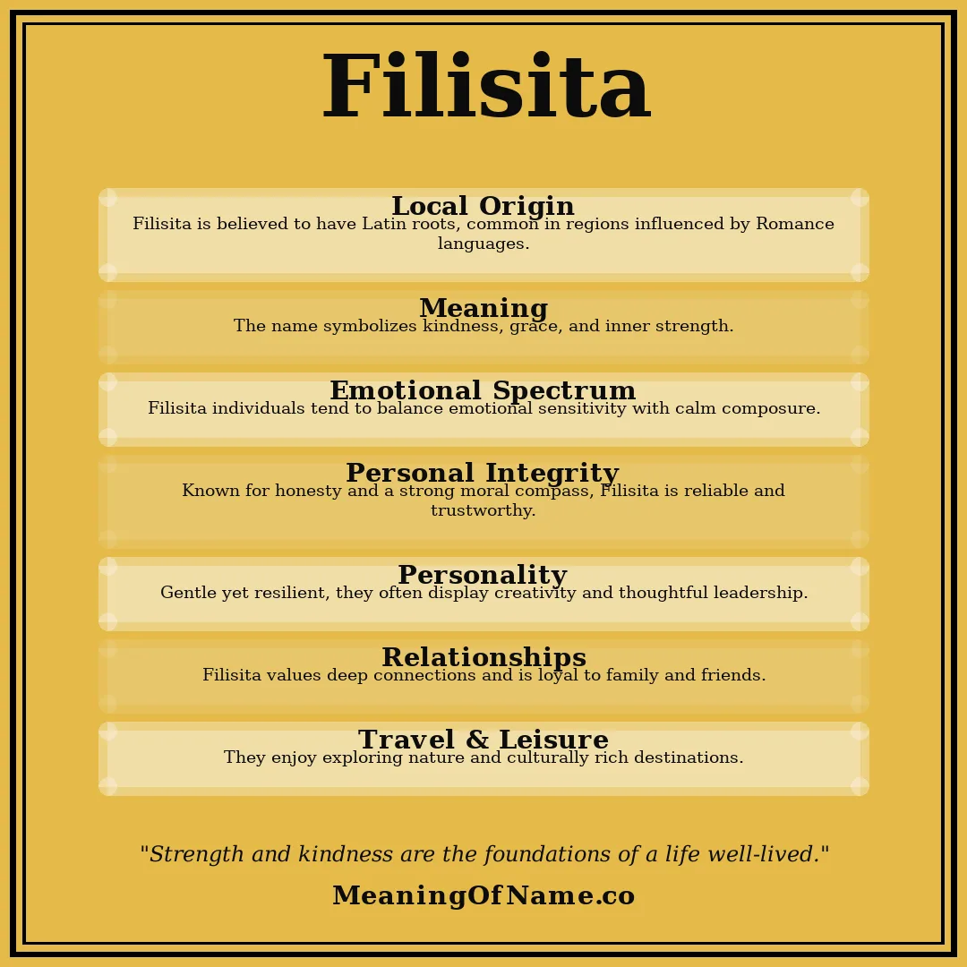 Filisita name meaning poster