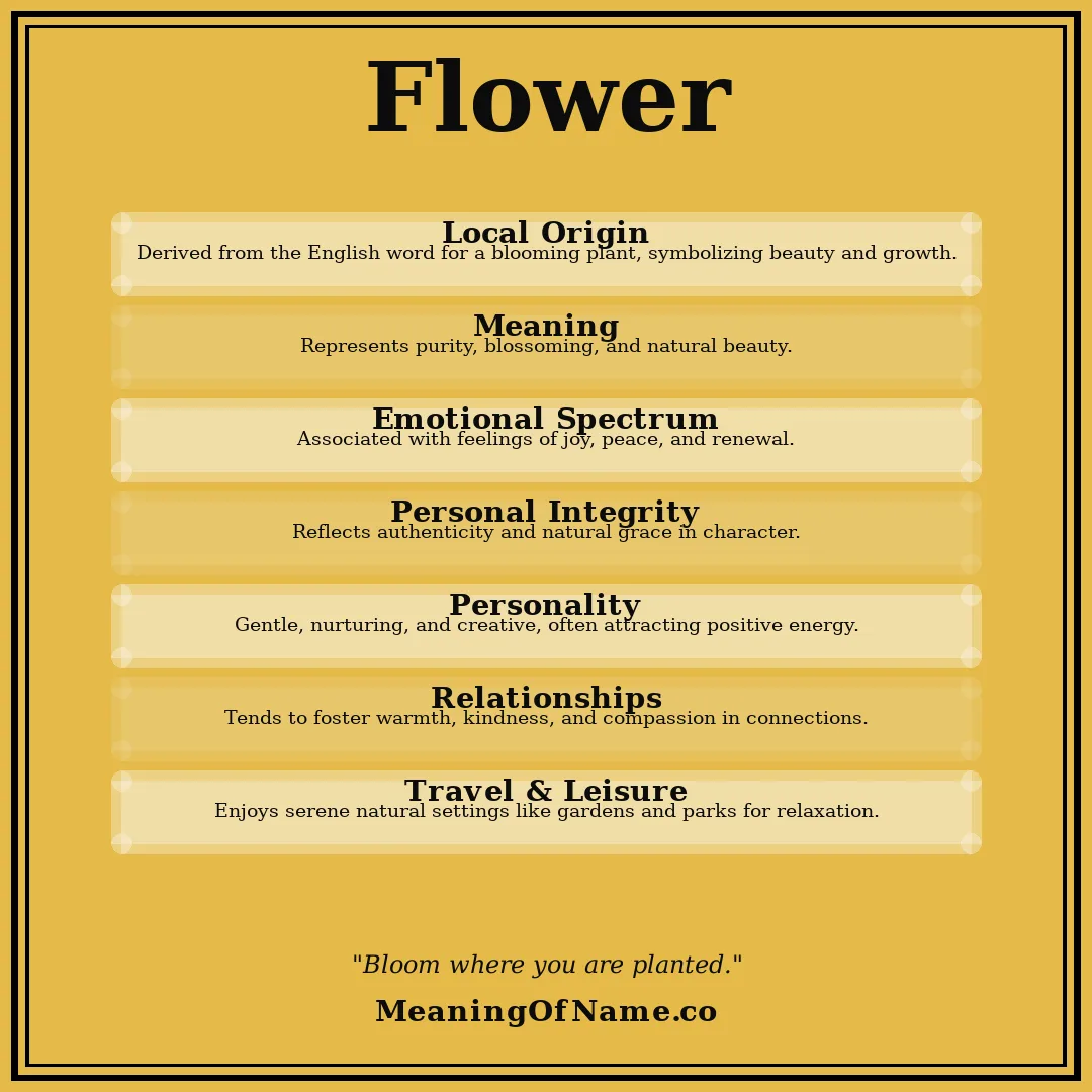 Flower name meaning poster
