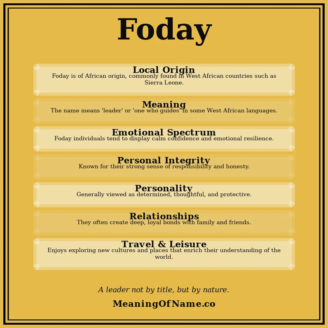 Foday name meaning poster