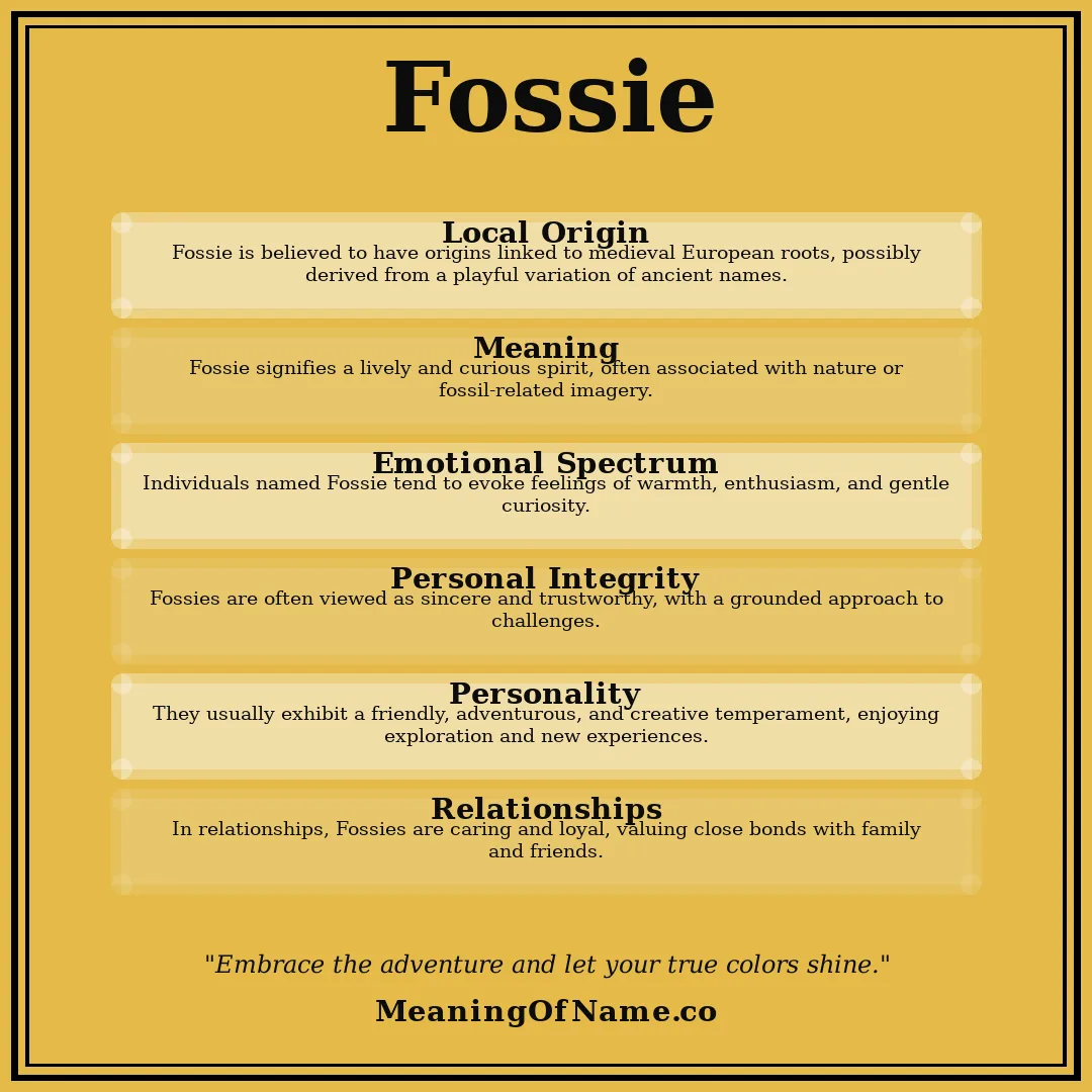 Fossie name meaning poster