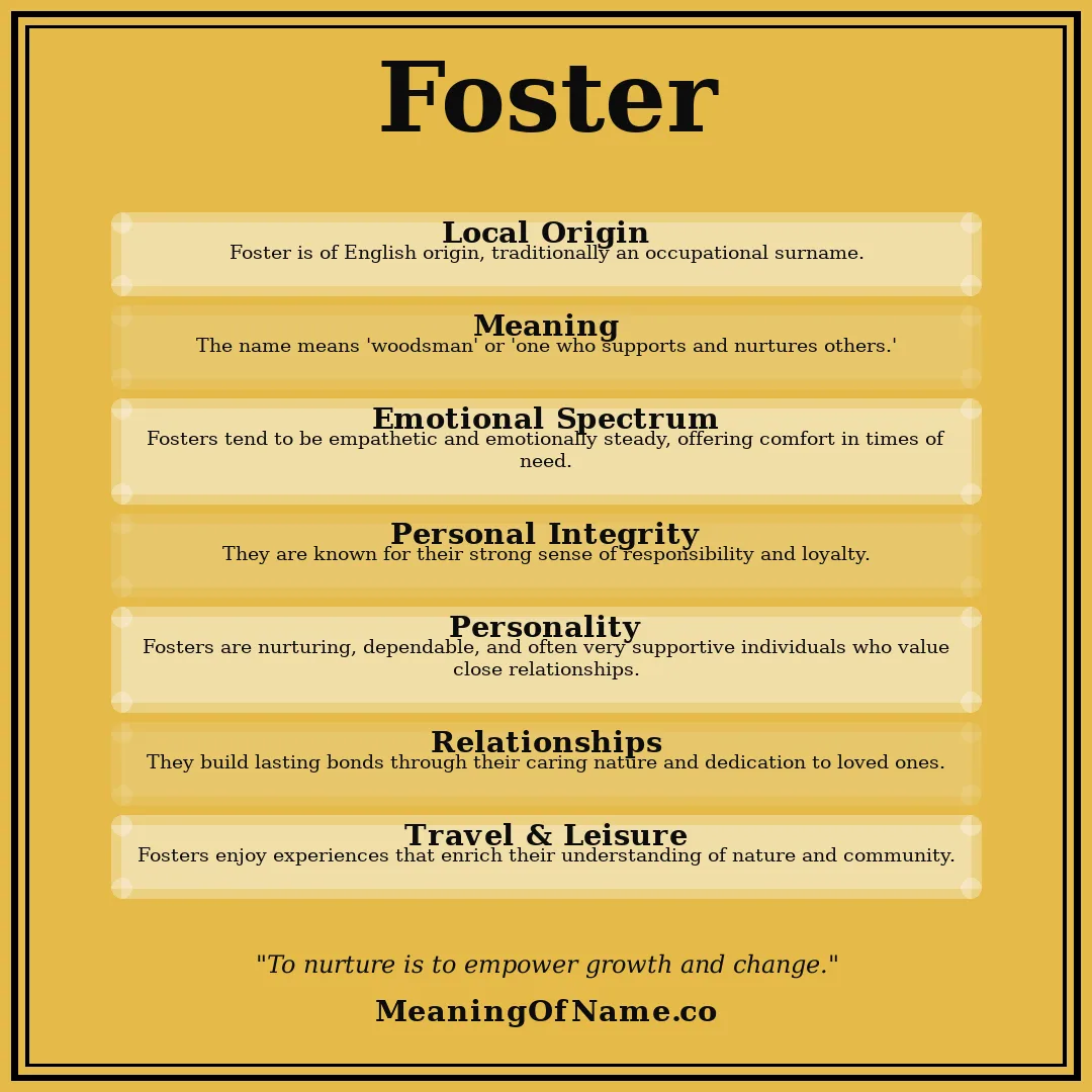 Foster name meaning poster