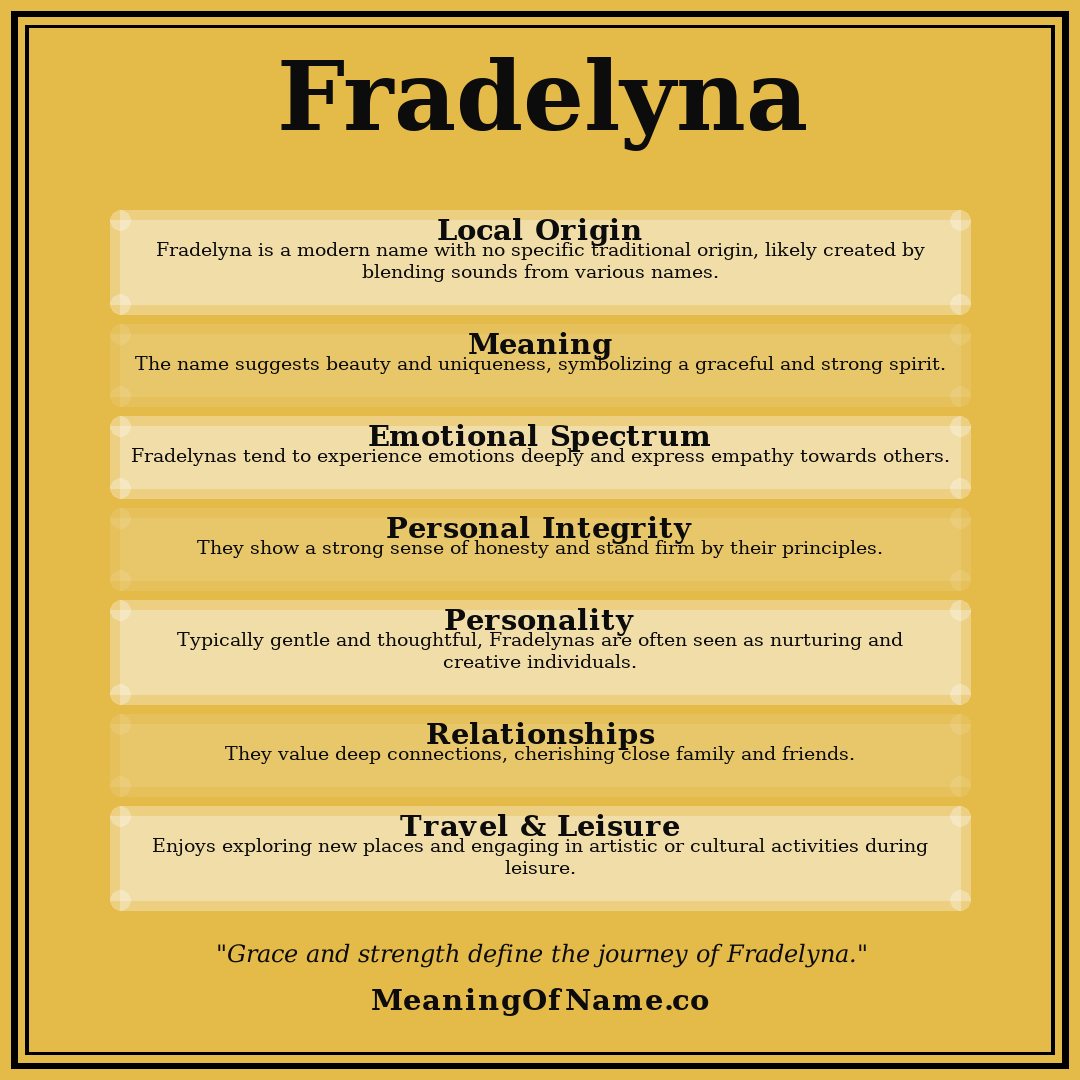 Fradelyna name meaning poster