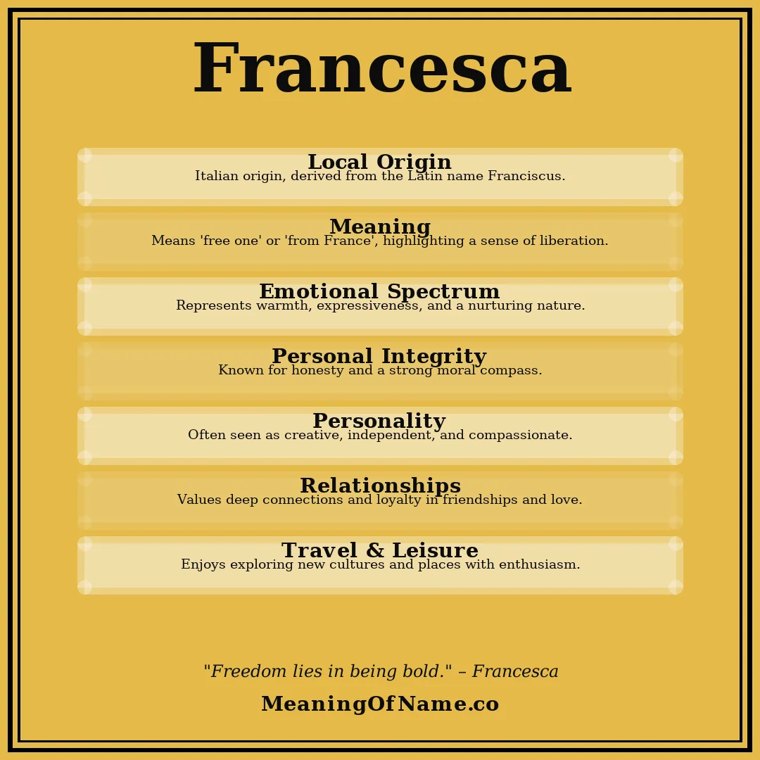 Francesca name meaning poster