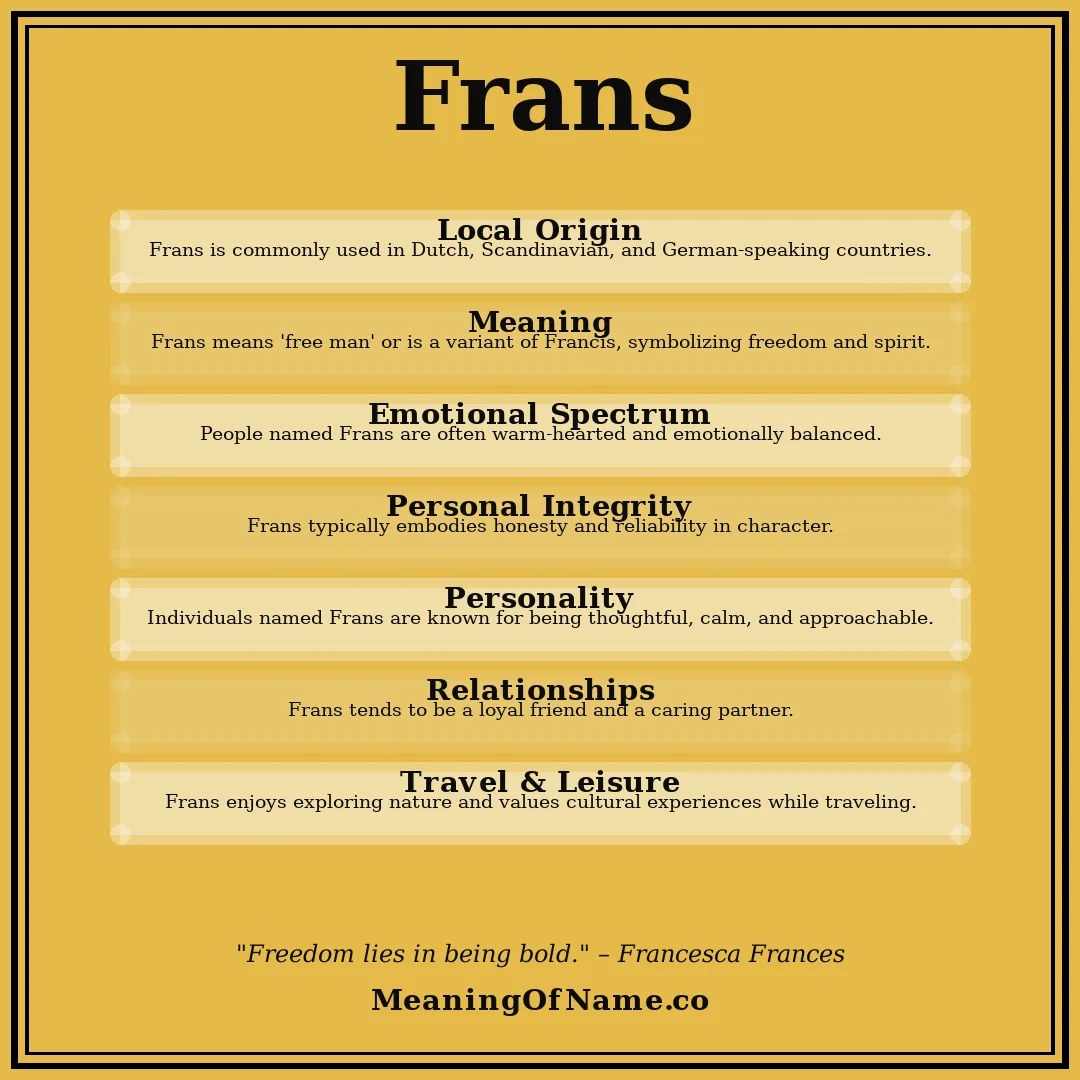 Frans name meaning poster