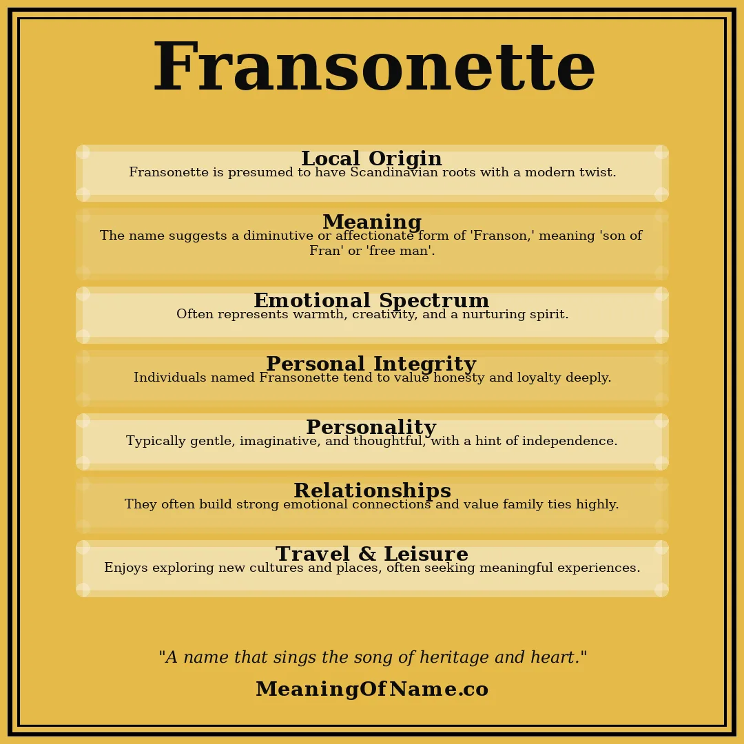 Fransonette name meaning poster