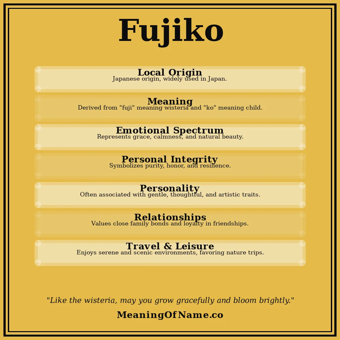 Fujiko name meaning poster