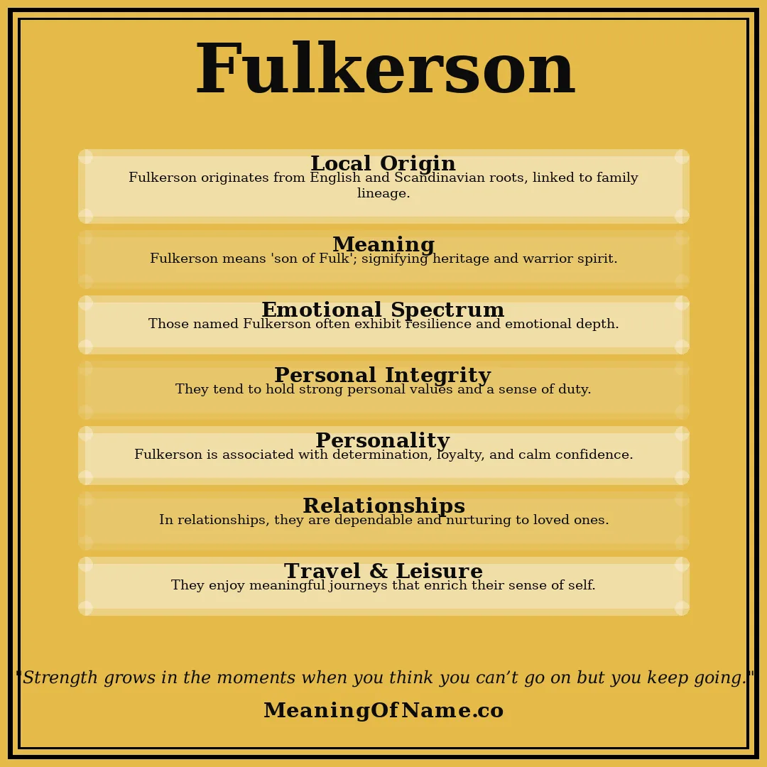 Fulkerson name meaning poster