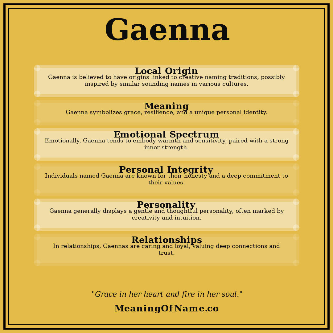 Gaenna name meaning poster