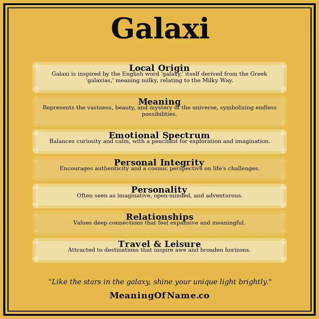Galaxi name meaning poster