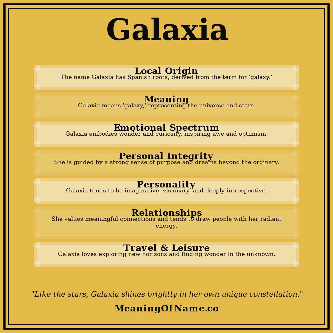 Galaxia name meaning poster