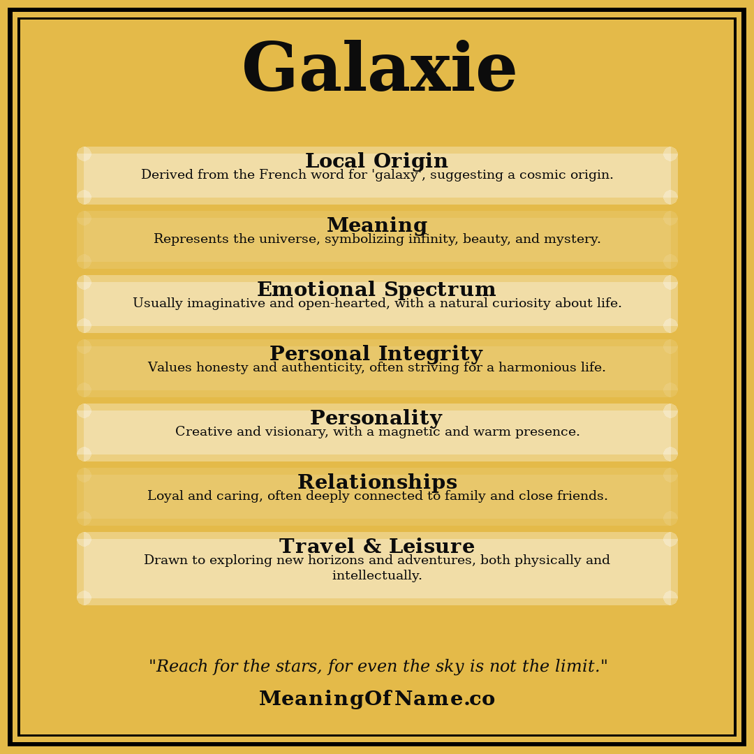 Galaxie name meaning poster