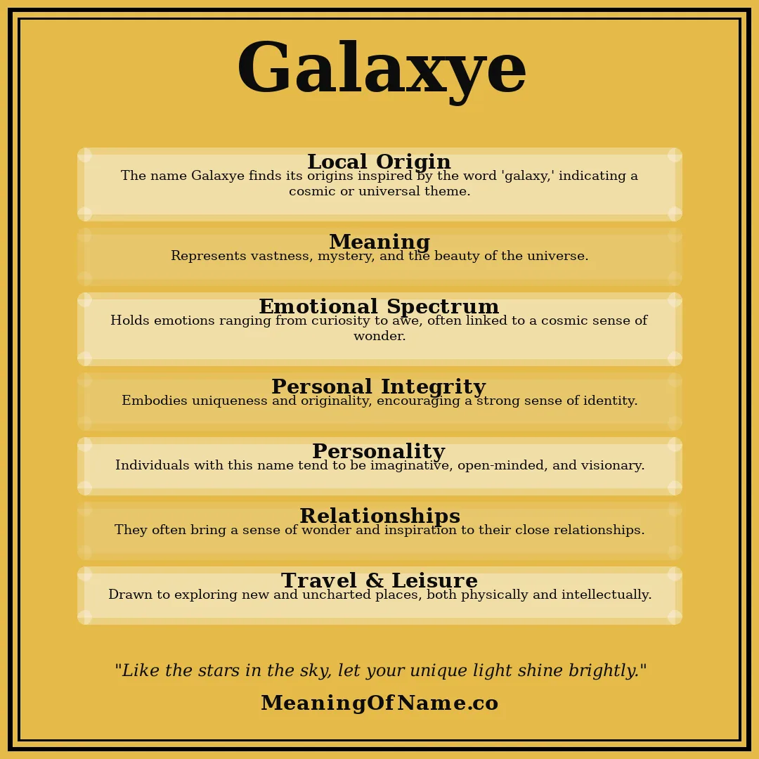 Galaxye name meaning poster