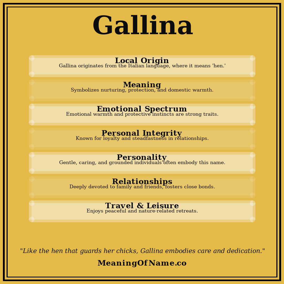 Gallina name meaning poster