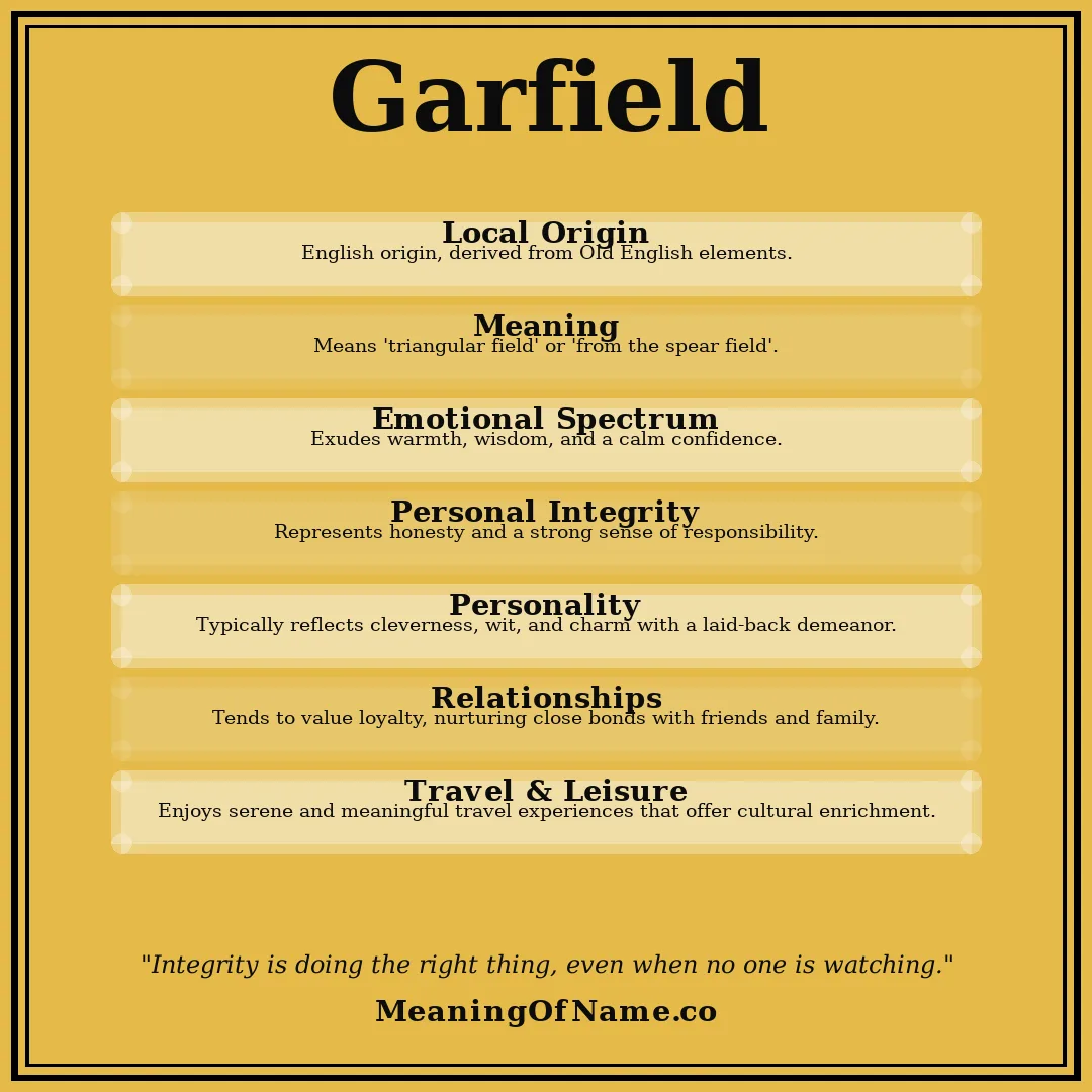 Garfield name meaning poster