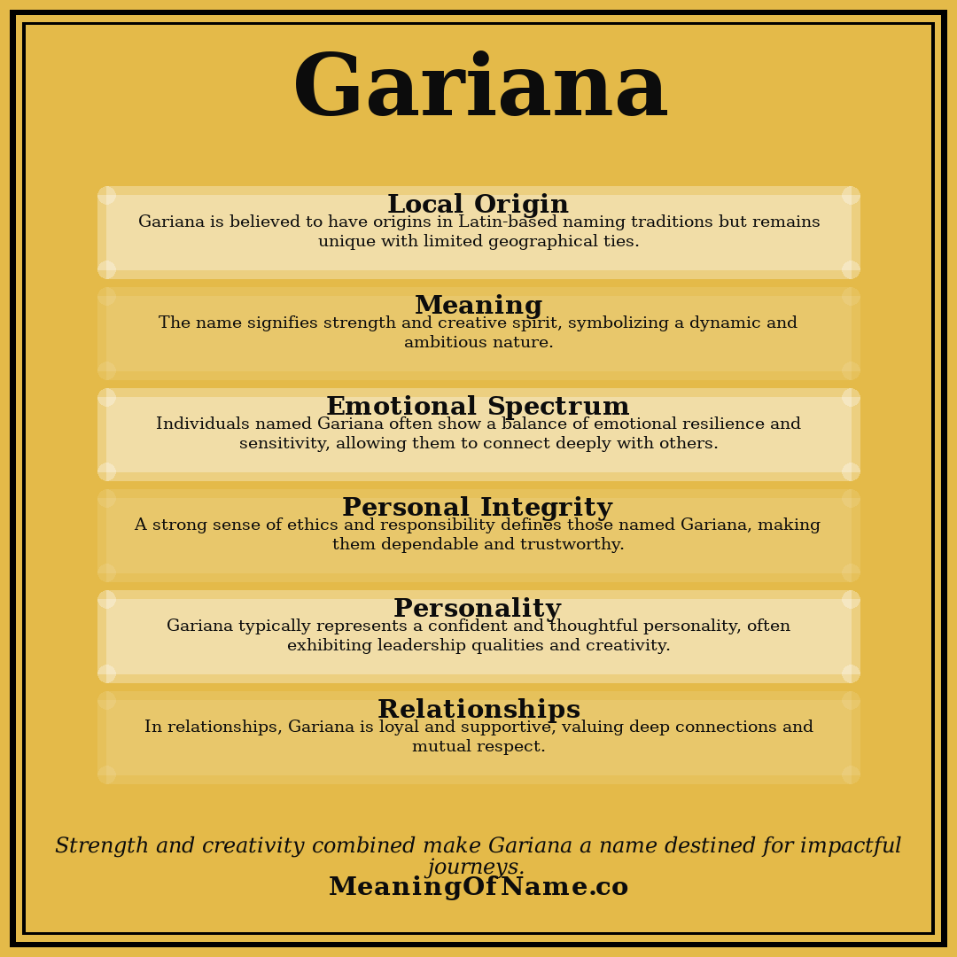 Gariana name meaning poster