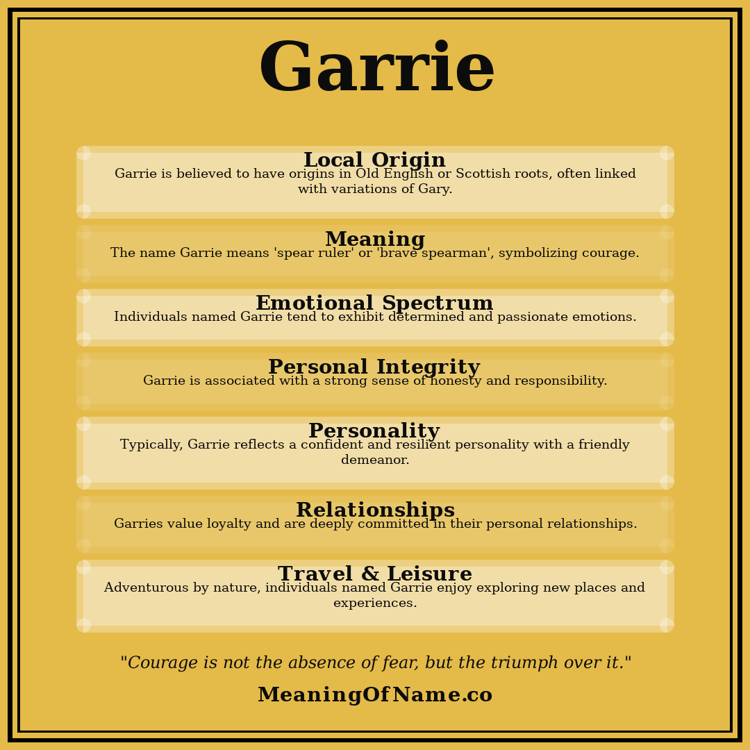 Garrie name meaning poster