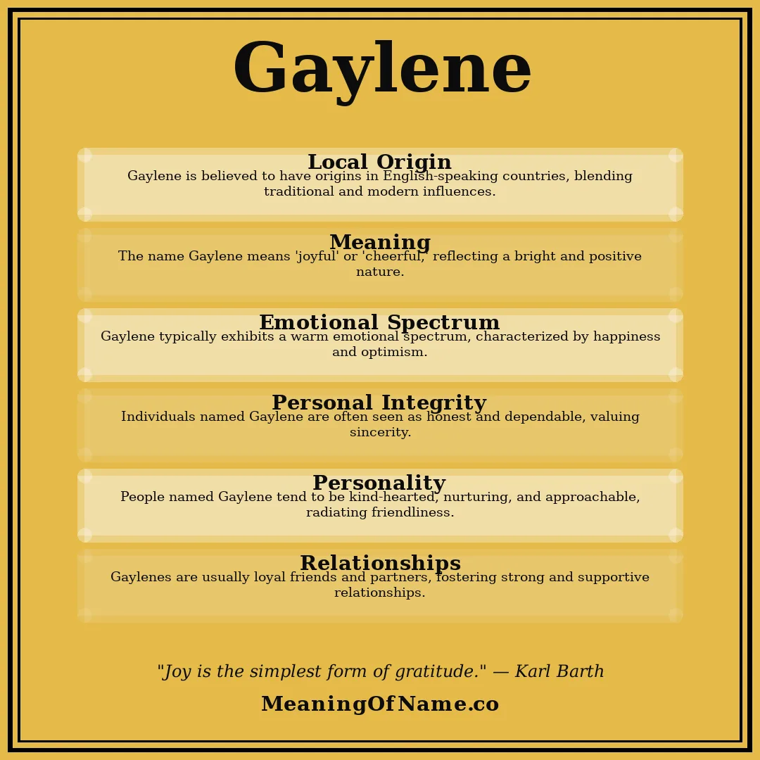 Gaylene name meaning poster