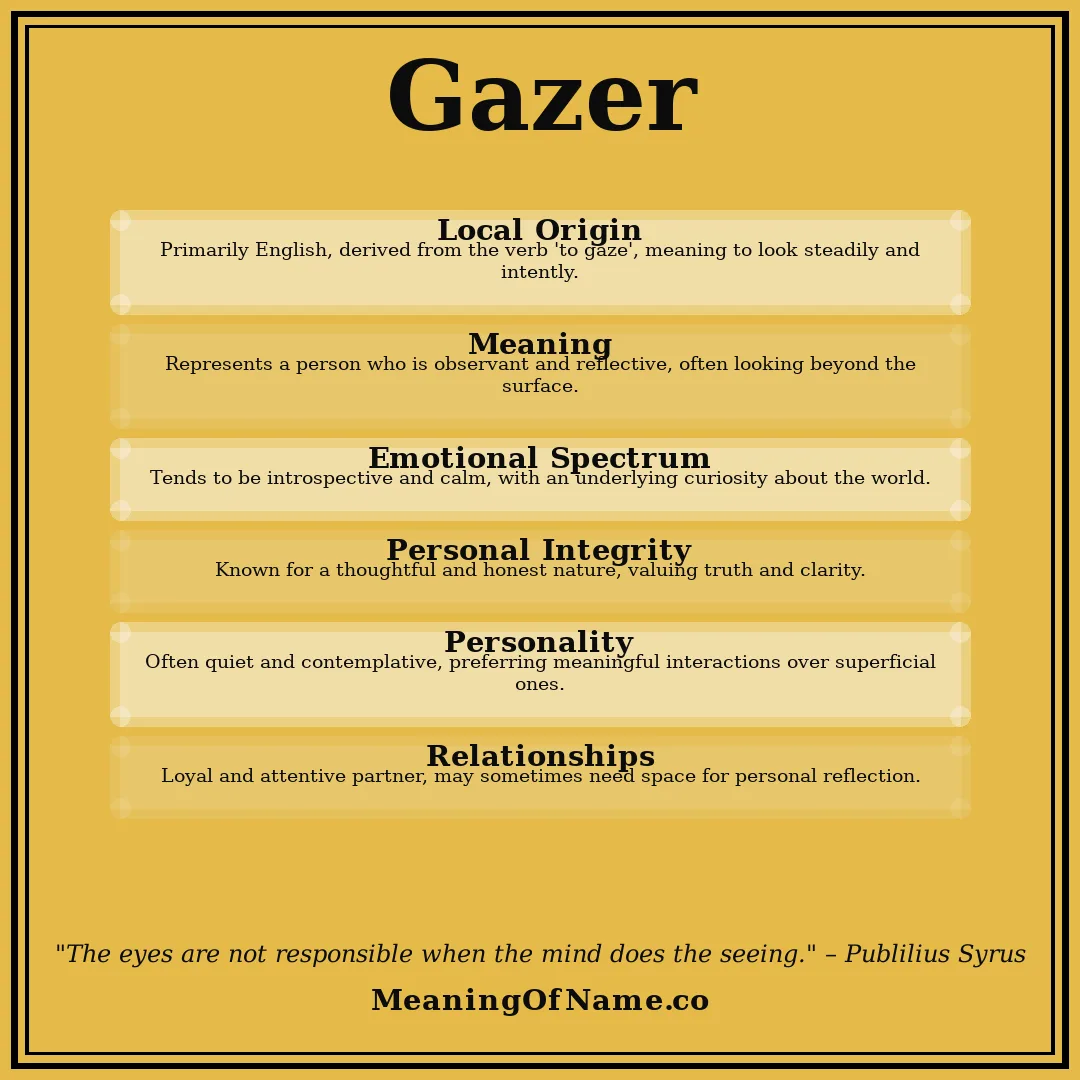 Gazer name meaning poster