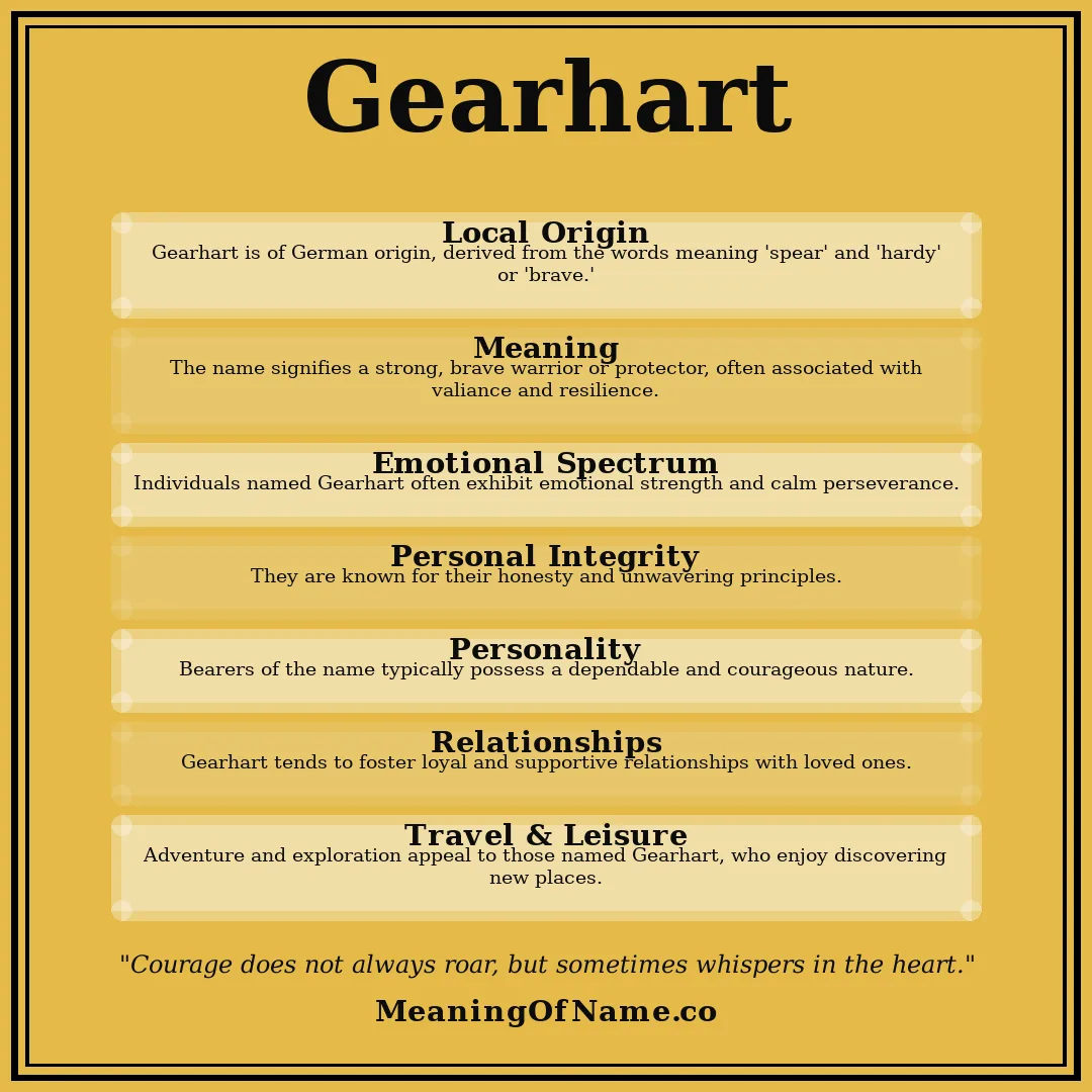 Gearhart name meaning poster