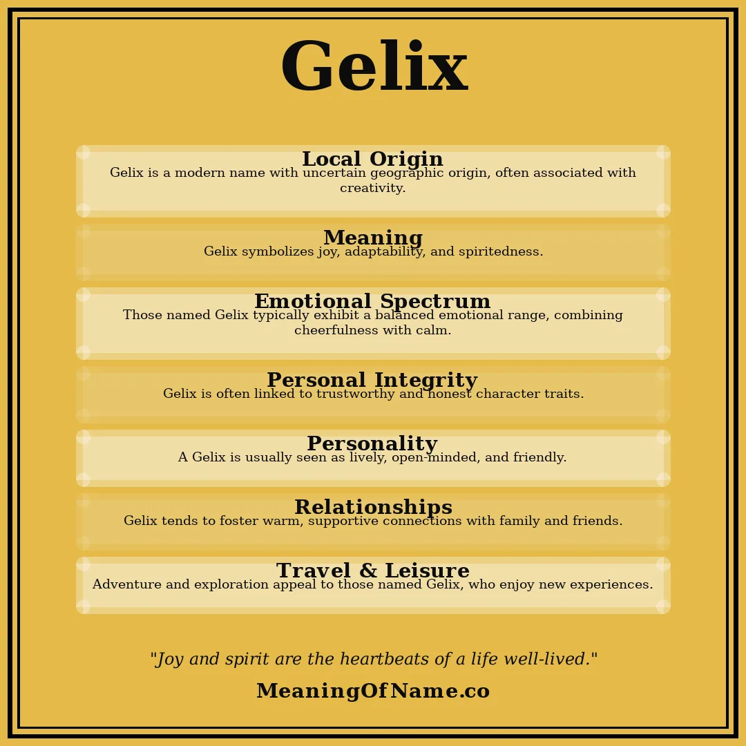 Gelix name meaning poster