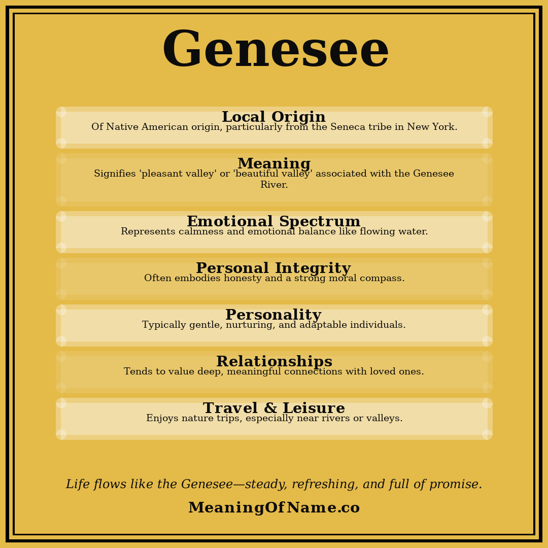 Genesee name meaning poster
