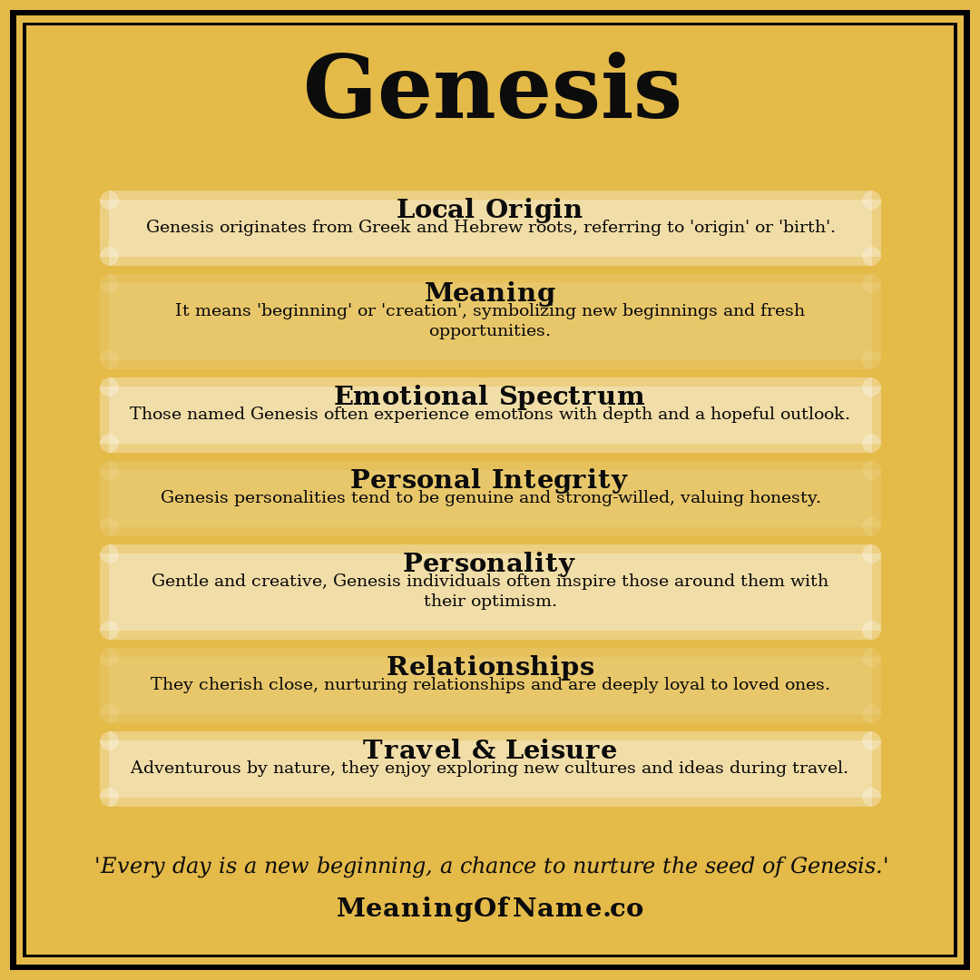 Genesis name meaning poster