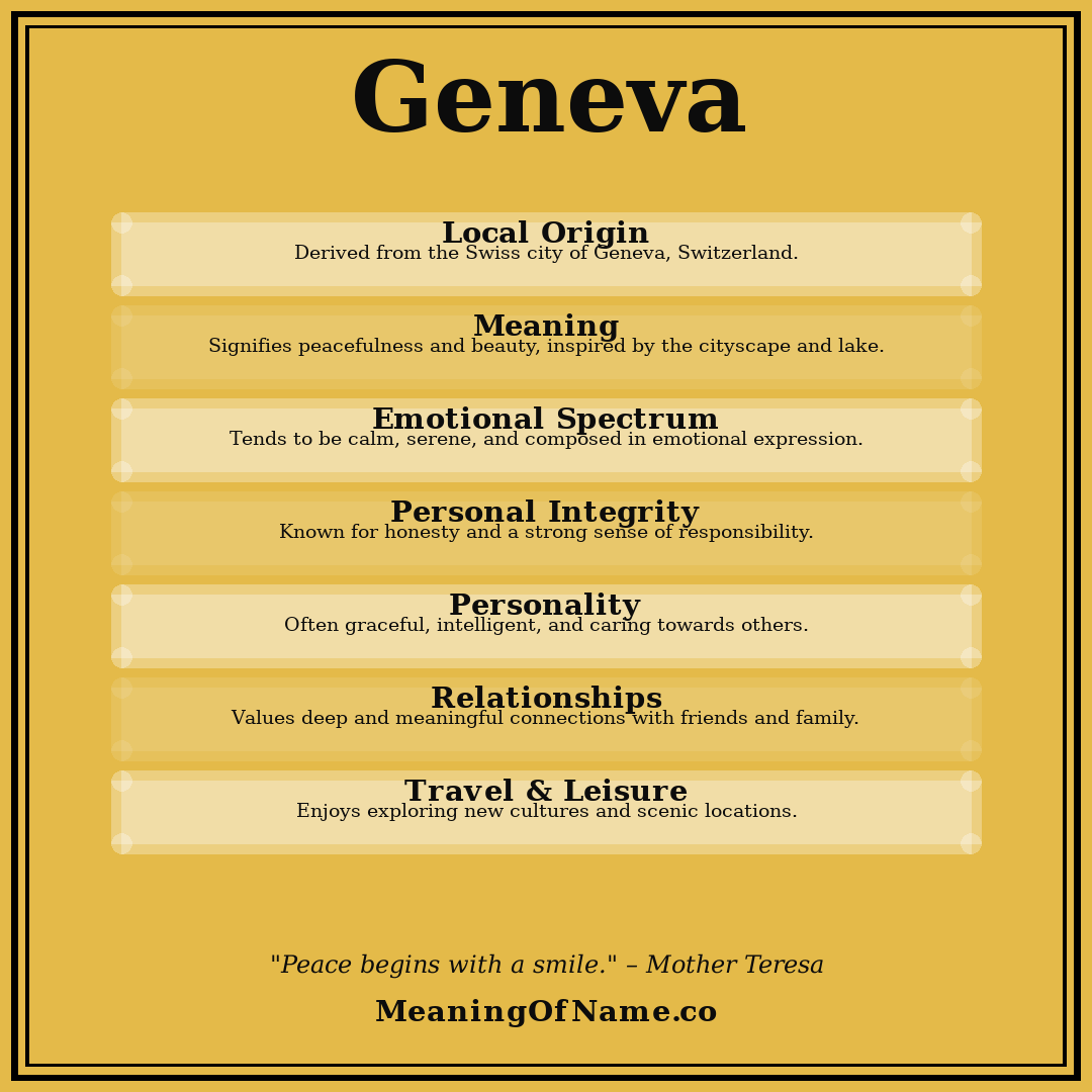Geneva name meaning poster