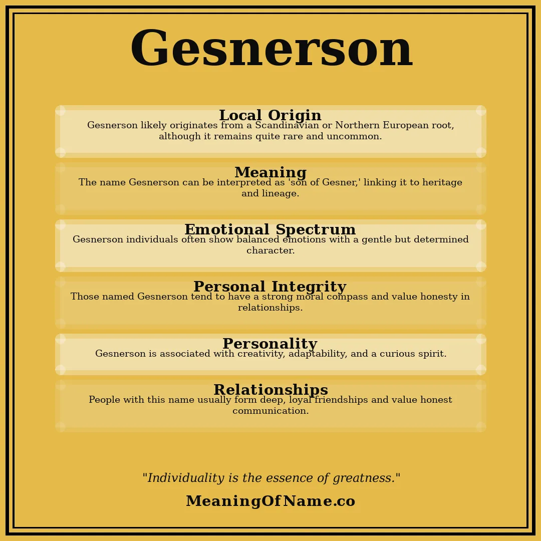Gesnerson name meaning poster