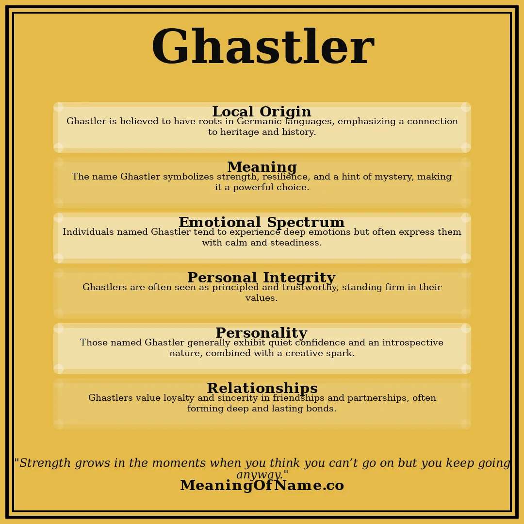 Ghastler name meaning poster