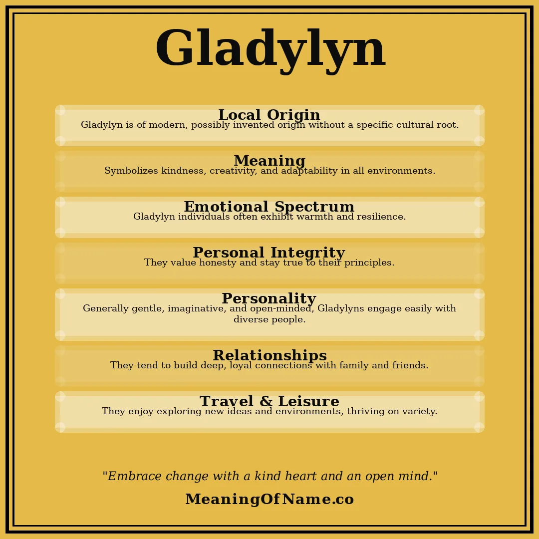 Gladylyn name meaning poster
