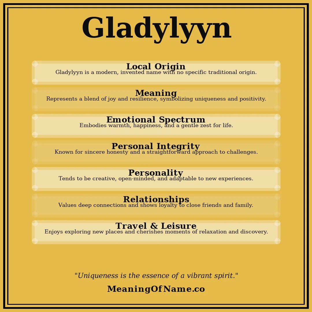 Gladylyyn name meaning poster