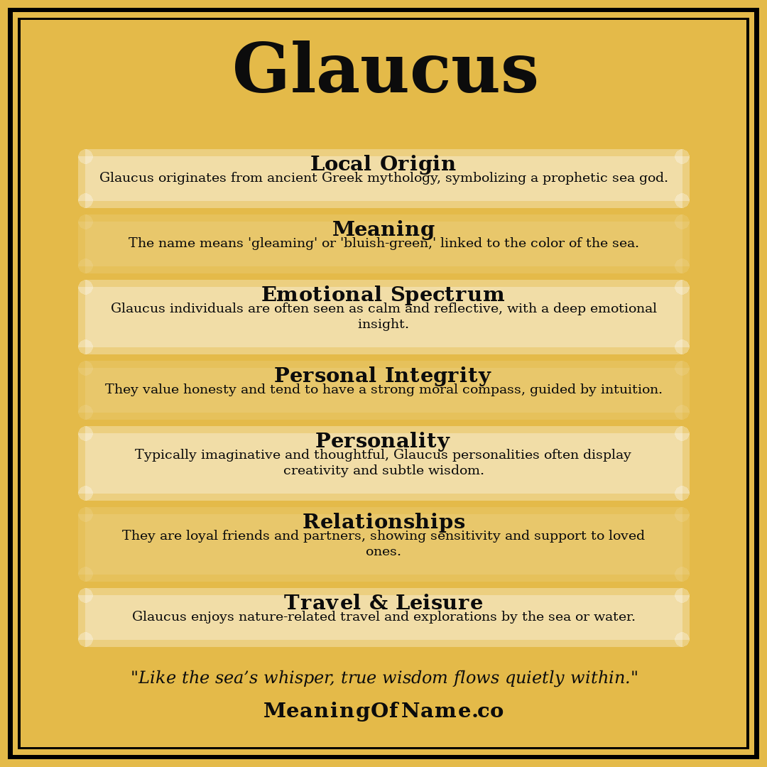 Glaucus name meaning poster