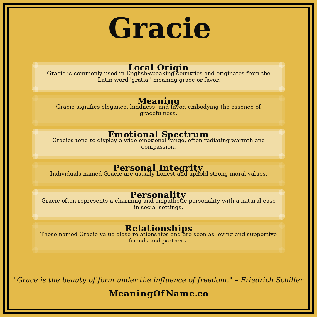 Gracie name meaning poster