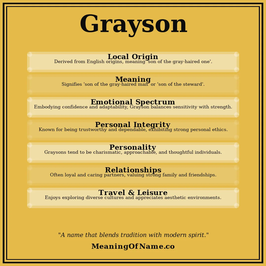 Grayson name meaning poster