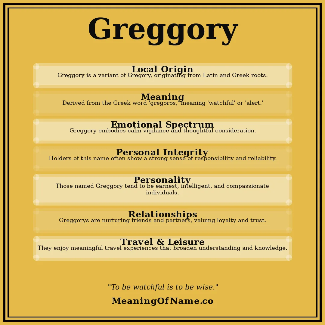 Greggory name meaning poster