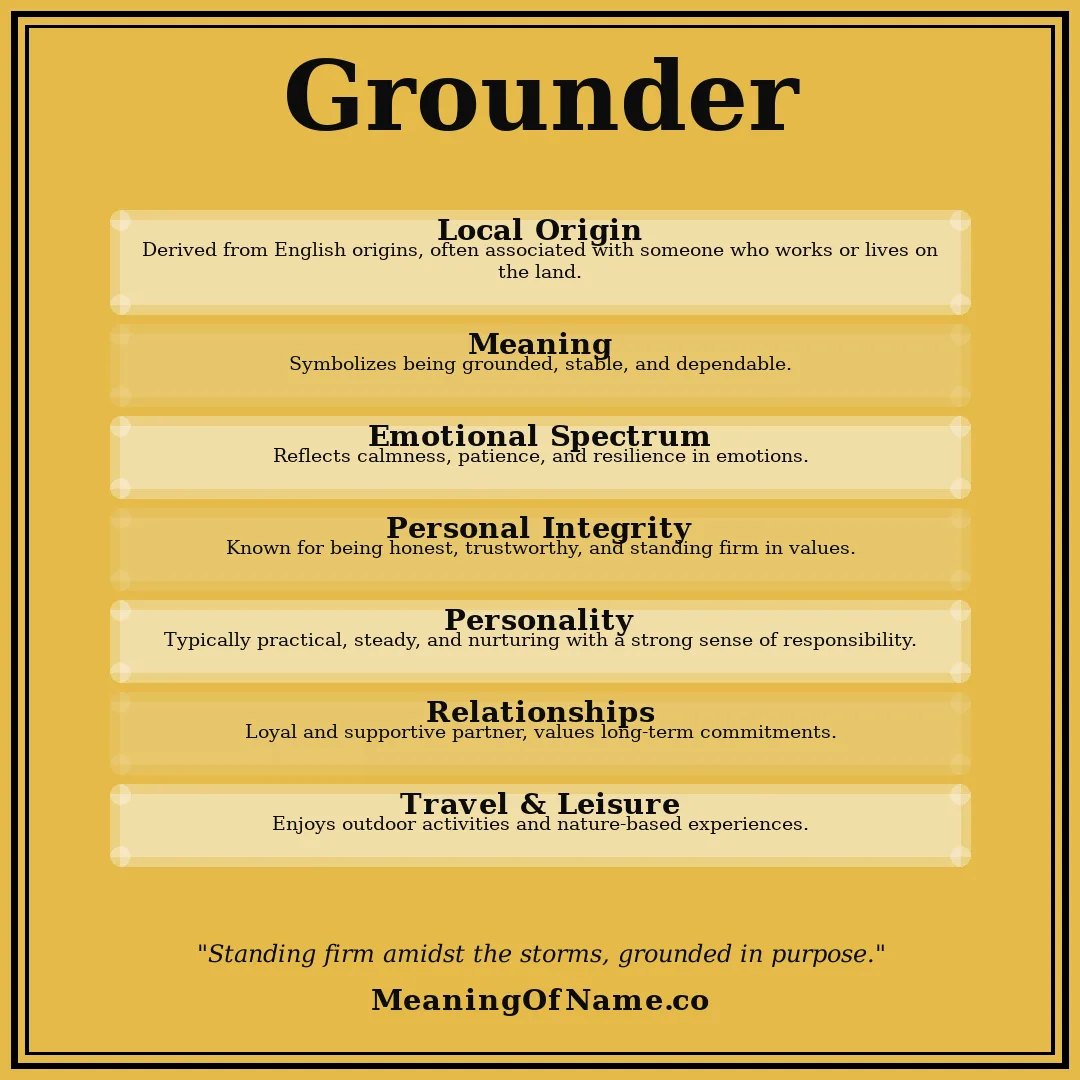 Grounder name meaning poster