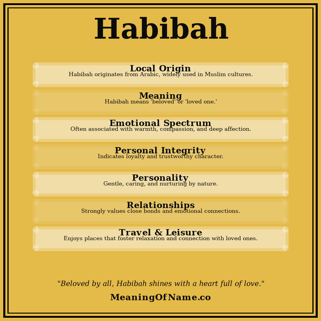 Habibah name meaning poster