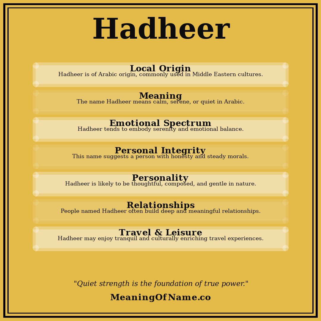 Hadheer name meaning poster