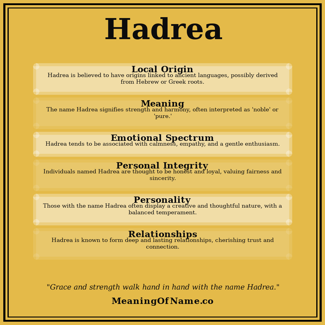 Hadrea name meaning poster