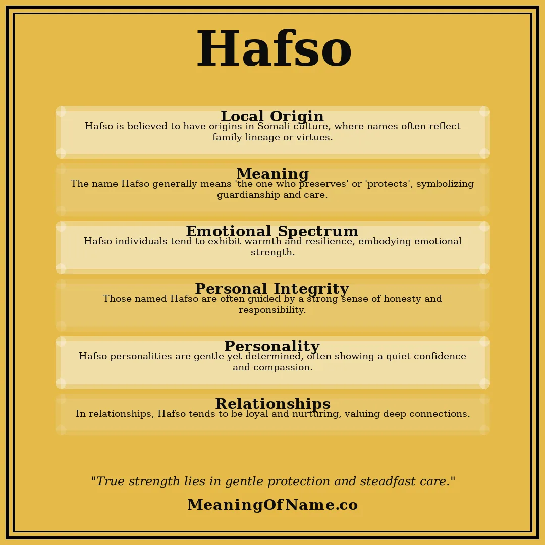 Hafso name meaning poster