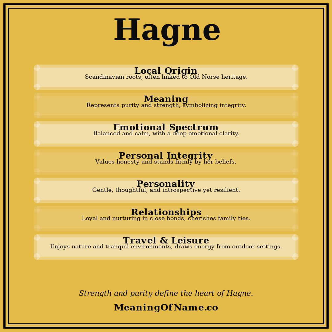 Hagne name meaning poster